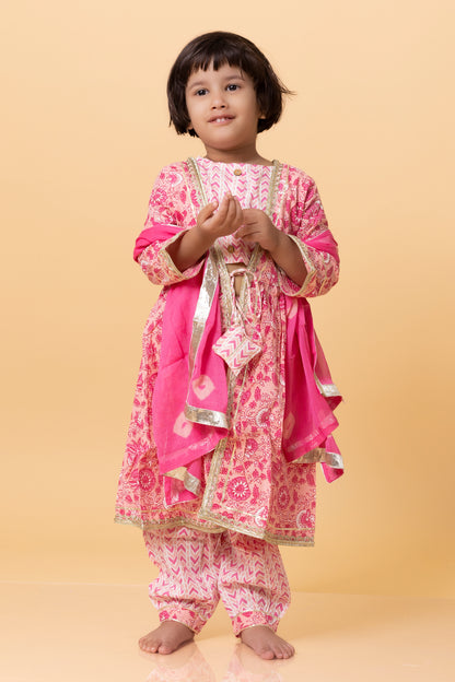 Girls- Kids Blouse Aangrakha Shrug Pants and Dupatta Set ethnic wear