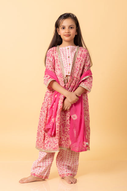 Girls- Kids Blouse Aangrakha Shrug Pants and Dupatta Set ethnic wear