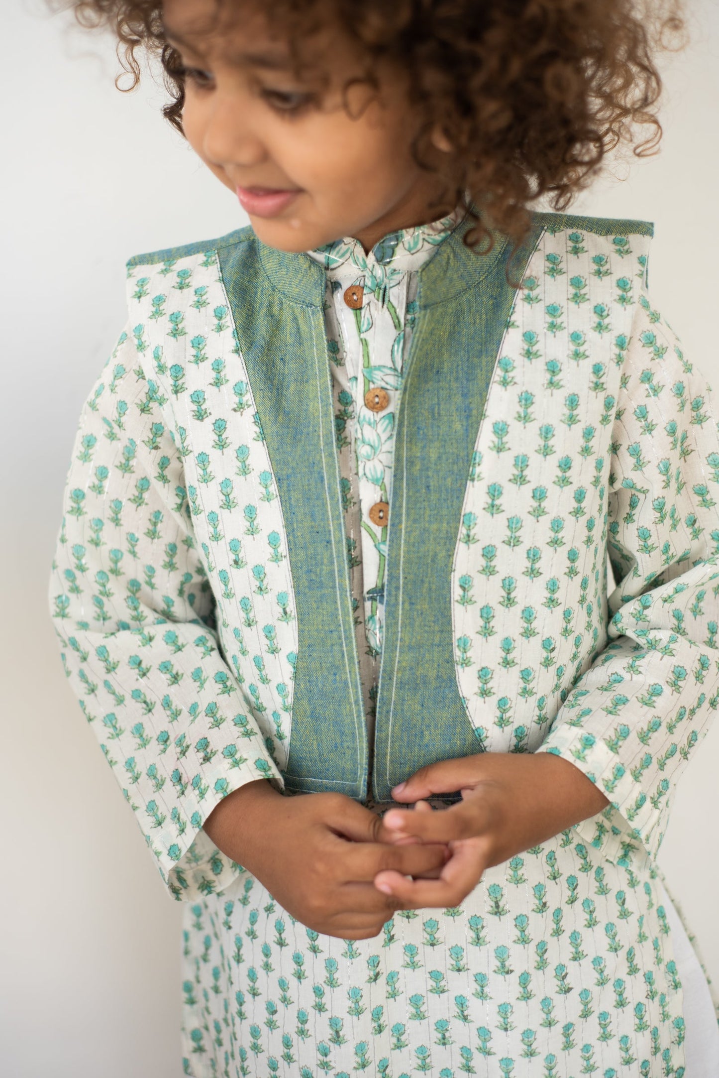 Handblock- Pure 100% Soft Cotton Bloom Buti Kurta Set