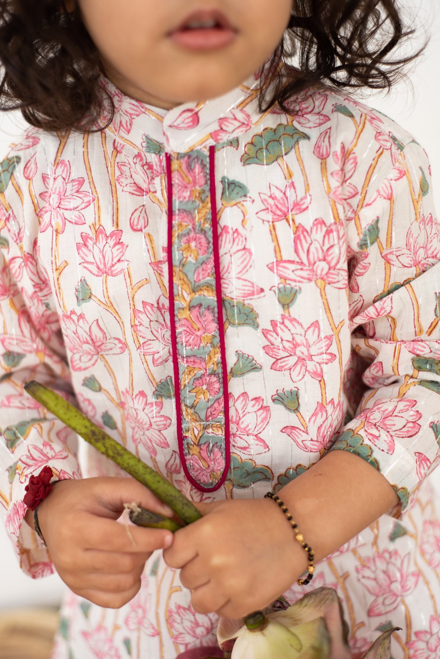 Handblock- Pure 100% Soft Cotton Lotus Dreamy Kurta Set