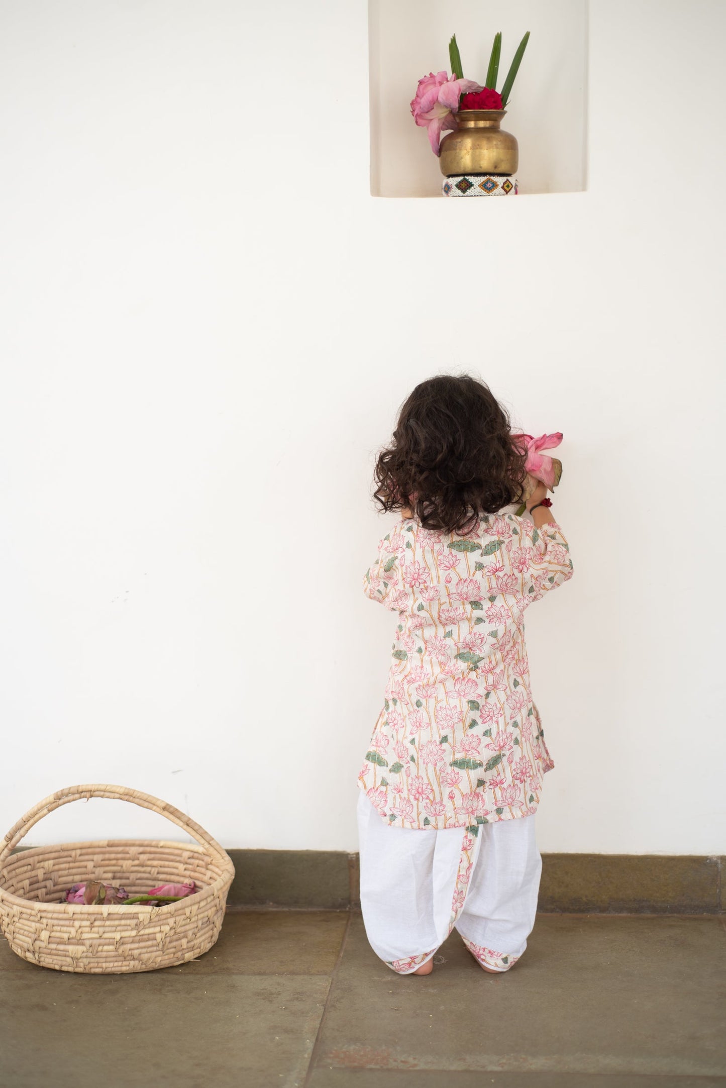 Handblock- Pure 100% Soft Cotton Lotus Dreamy Kurta Set