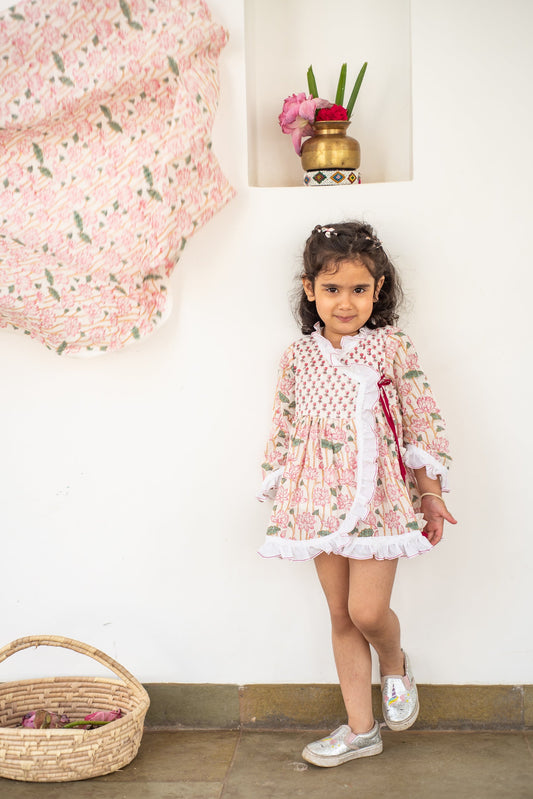 Handblock- Pure 100% Soft Cotton Dreamy Angarakha Dress