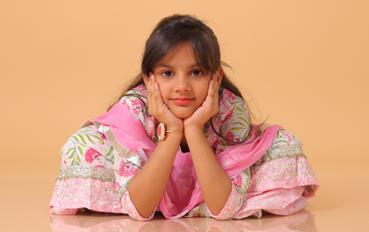 Girls- Kids Kurti Sharara and dupatta set ethnic wear for girls